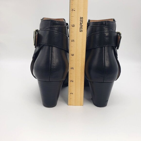 VIONIC Women 7 Black Leather Trinity Arch Support Comfort Ankle Moto Buckle Boot - Picture 5 of 16